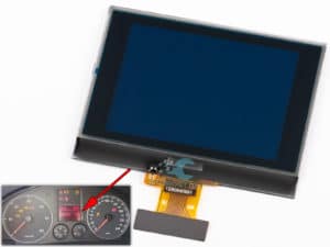Черен LCD дисплей за километраж на автомобил.